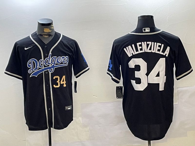 Men Los Angeles Dodgers #34 Valenzuela Black Game 2024 Nike MLB Jersey style 10295->los angeles dodgers->MLB Jersey